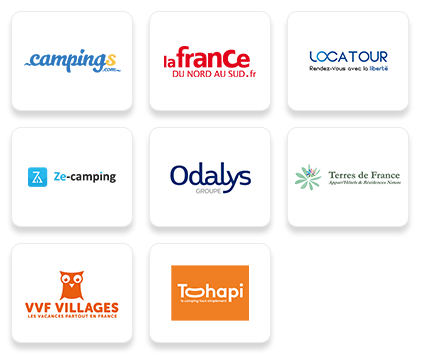 Logos d'enseignes partenaire de la boutique en ligne - Campings